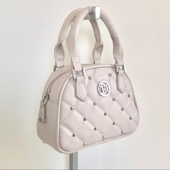 Badgley Mischka Quilted Crossbody Mini Bag with Silver-Tone Studs - Picture 3 of 16